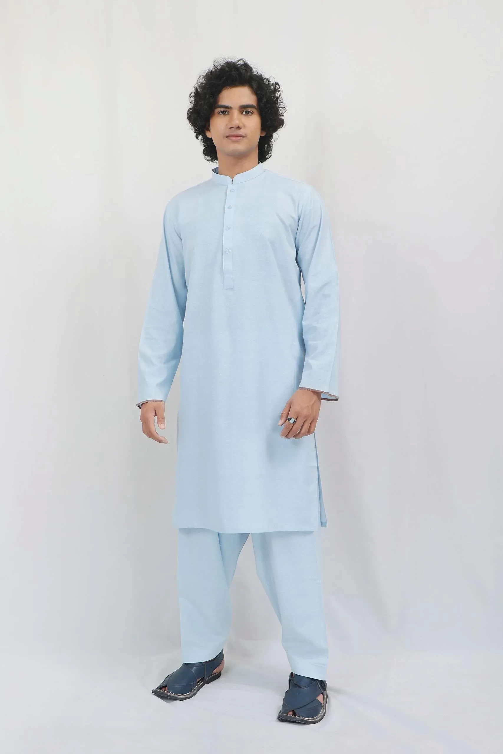 Blue Karandi Kurta Shalwar