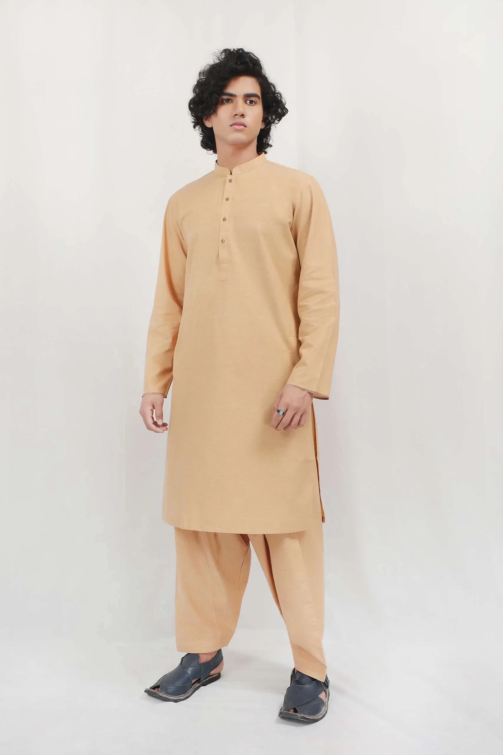 Brown Karandi Kurta Shalwar